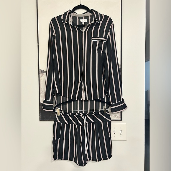 DKNY Striped Satin Pajama Set - Small - Picture 2 of 6